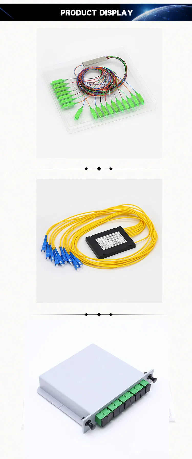 Wholesale 1*N 2*N Steel Tube Mini Type G657A 0.9mm Fiber Optic PLC Splitter