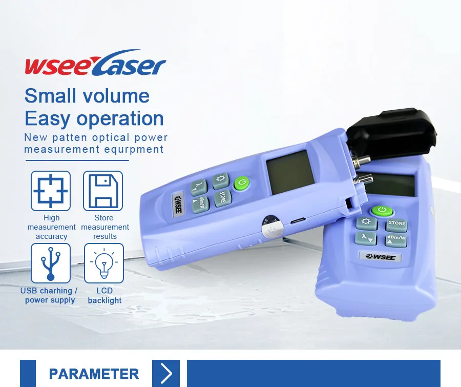 Wsee FTTH Handheld 1310nm 1490nm/ 1550nm Olt/Ont Pon Optical Power Meter Fiber Optic Medidor De Potencia De Fibra Optica